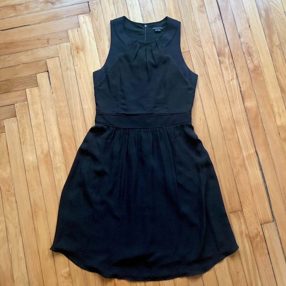 Chic Black + Navy Silk Dress by Theory